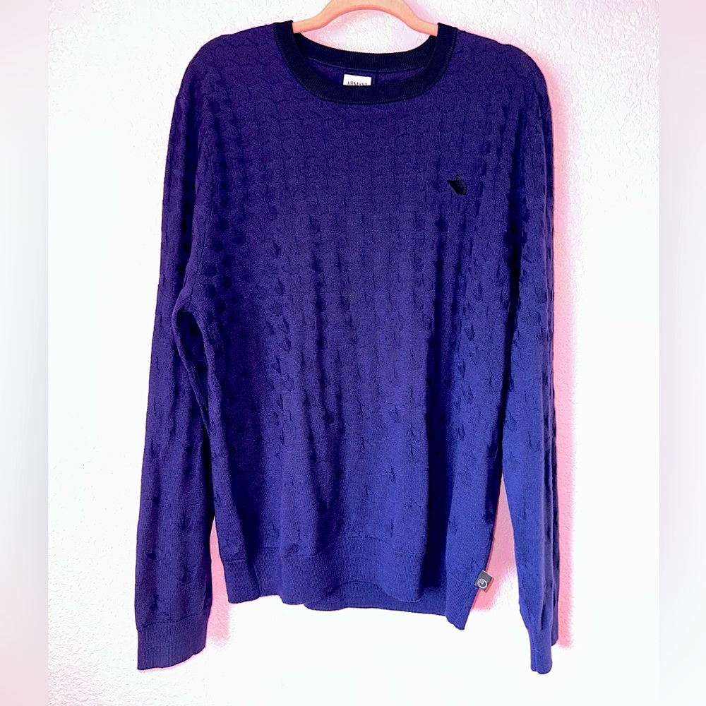Armani Collezioni 100% Viscose Men’s XL Blue Sweater